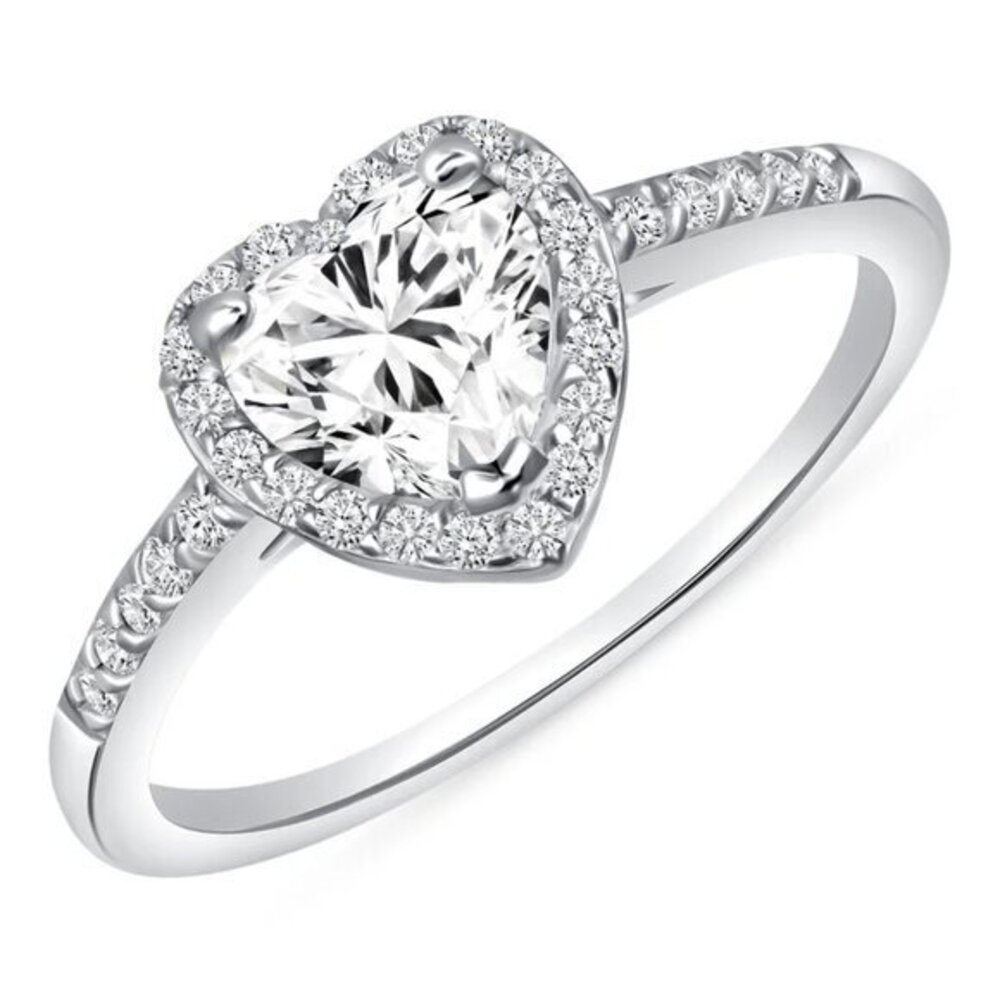 New 1ct Heart cut Moissanite Engagement Ring 925 Sterling Silver SZ 6 7 8 9 10